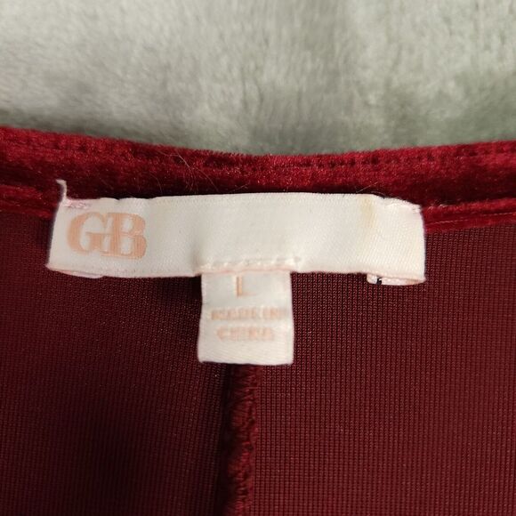 Gianni Bini Womens Short Dress L Burgundy Velvet Deep VNeck Dolman Sleeve Goth - Picture 5 of 11